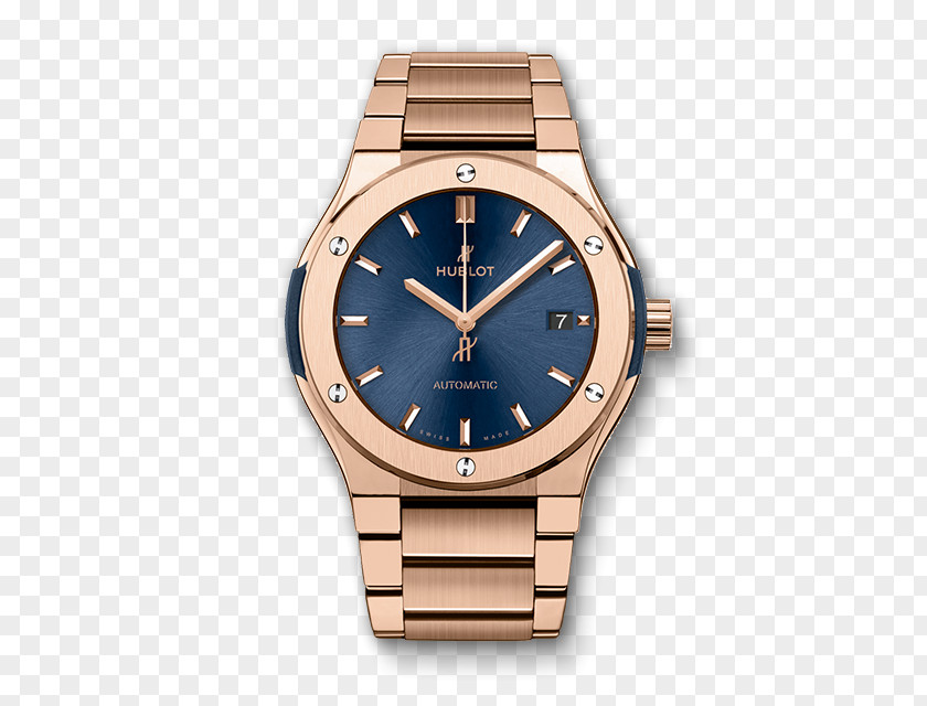 Gold Magic Hublot Classic Fusion Watch Chronograph Blue PNG