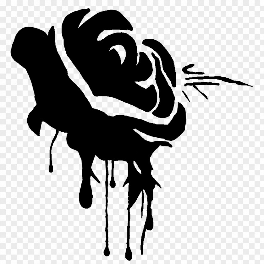 Dark Black Rose Drawing Blood Clip Art PNG