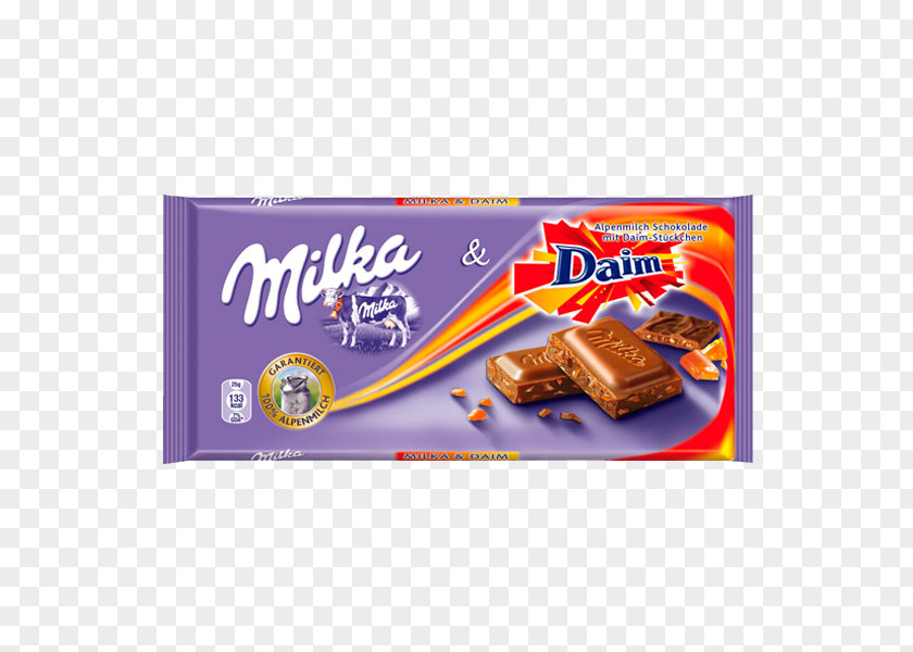 Milk Chocolate Bar Milka White Daim PNG