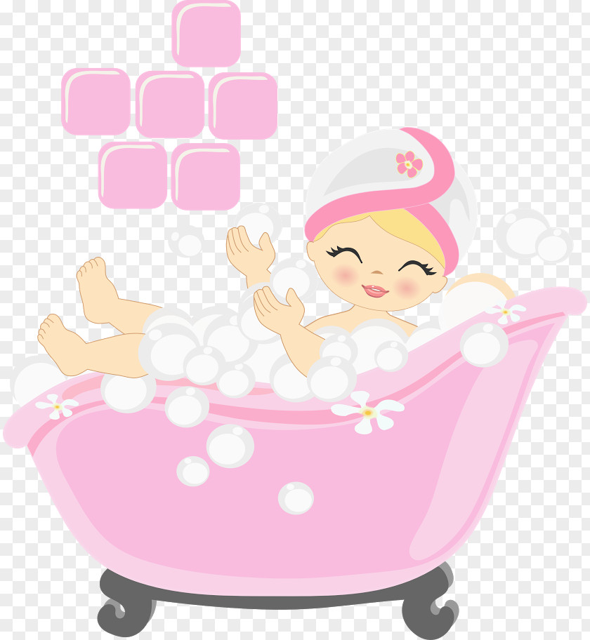 Pink Bathroom Clip Art Baths Bathing Illustration PNG