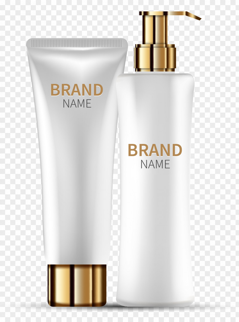 Vector Hand-painted White Wash Milk Set Lotion Cosmetics PNG