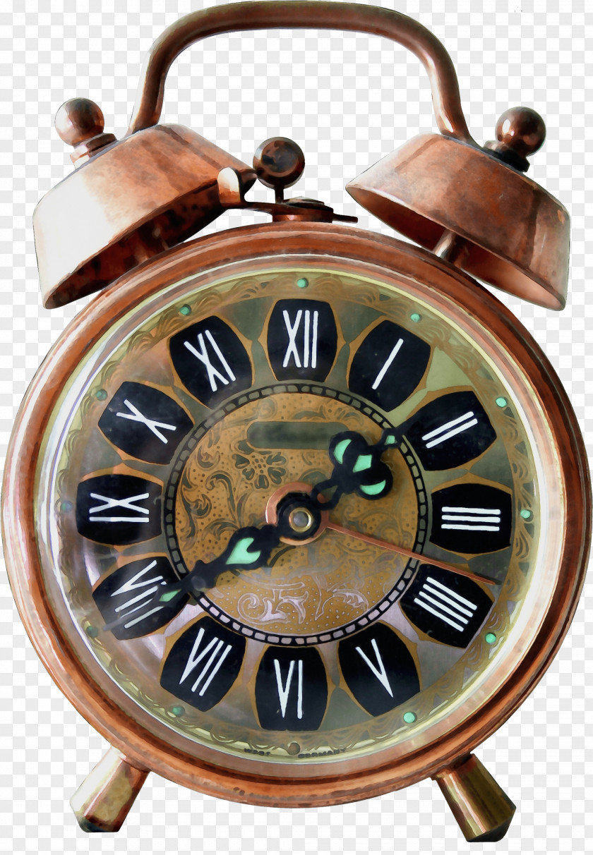 Clock Alarm Home Accessories Antique Brass PNG
