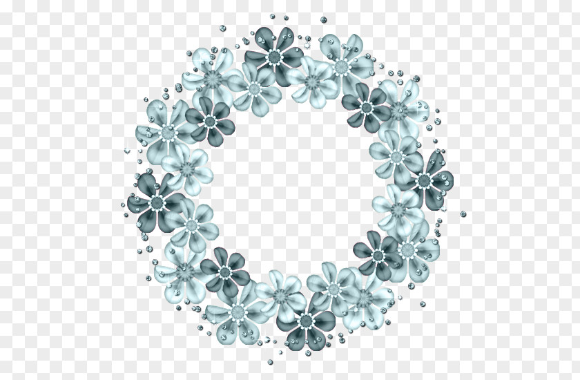 Flower Cluster Turquoise Teal Body Jewellery Circle PNG