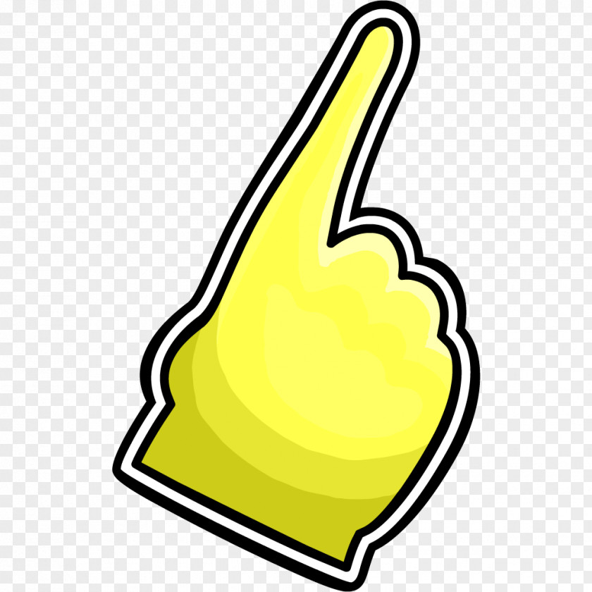 Foam Finger Hand Yellow Thumb Clip Art PNG