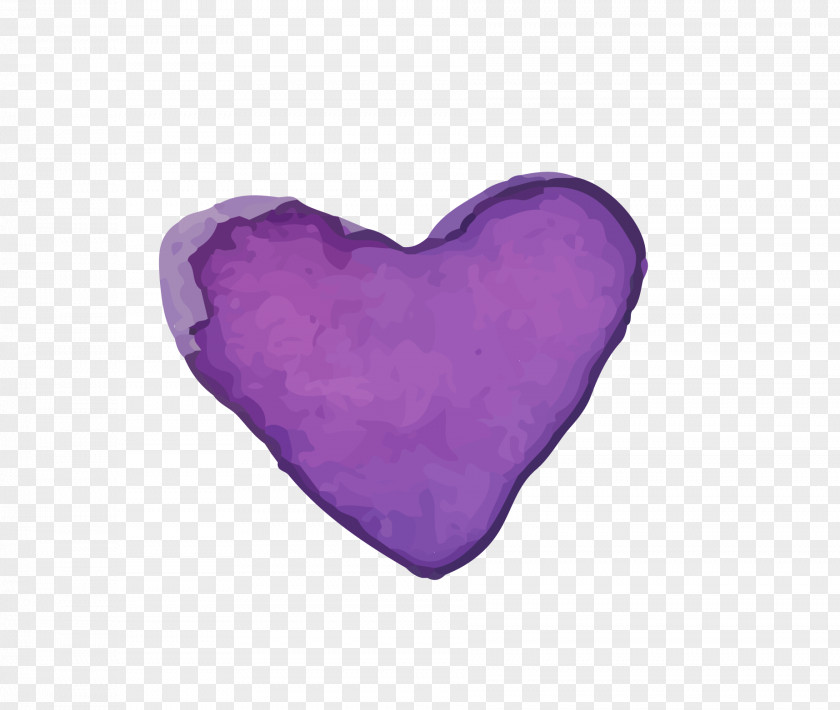 Gouache Hand-painted Heart-shaped Vector PNG