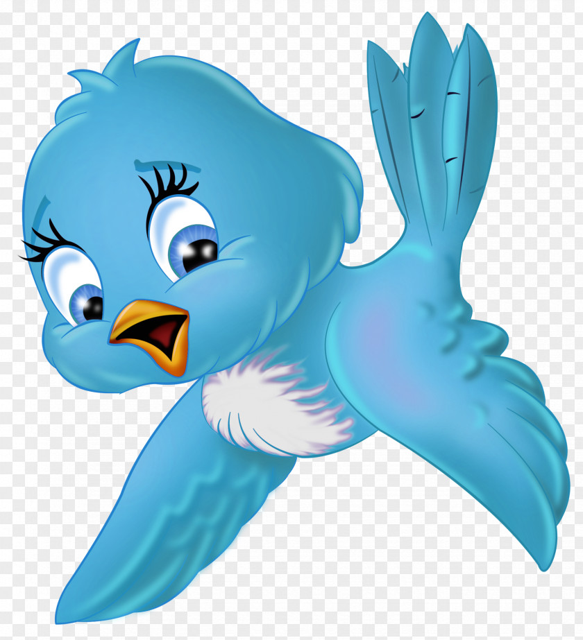 Large Blue Bird Cartoon Clipart Clip Art PNG