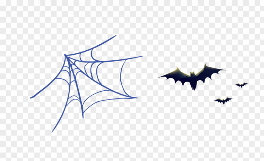 Cartoon Bat Spider Web Illustration PNG