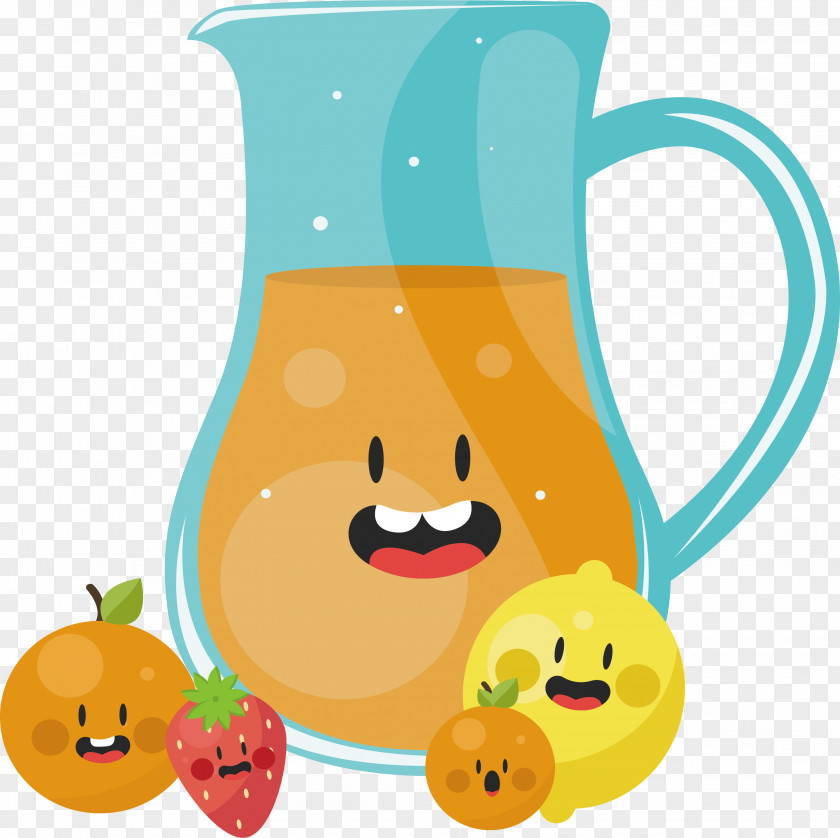 Cartoon Smiley Juice Fruit Euclidean Vector Clip Art PNG