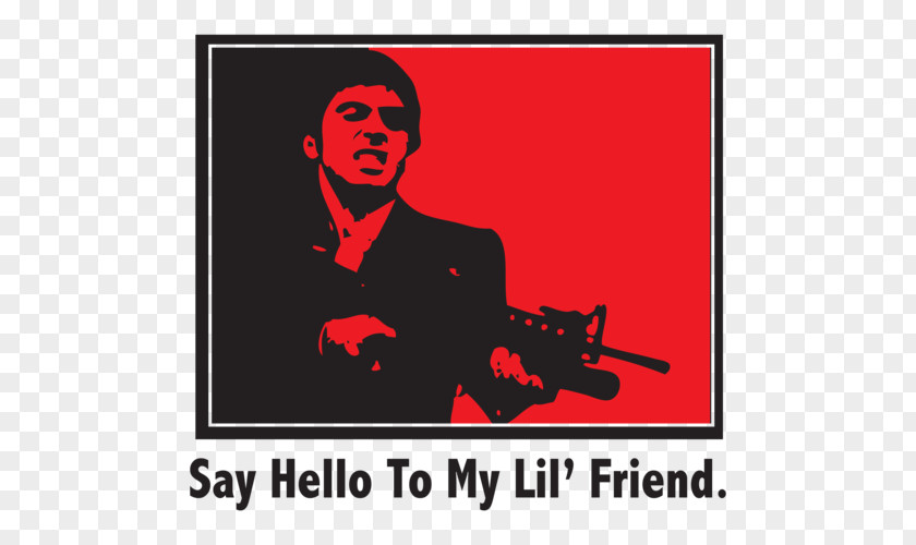 Say Hi Al Pacino Scarface Tony Montana Poster PNG