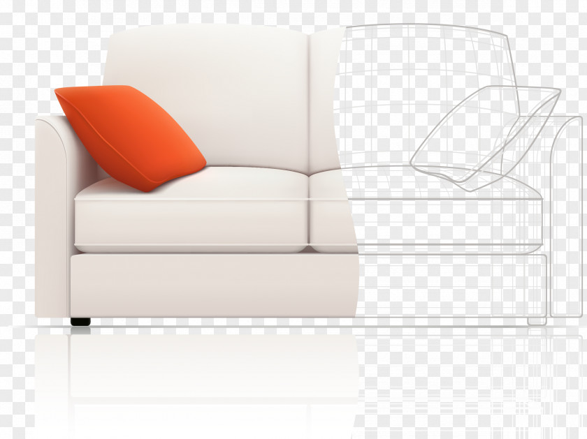 Beautiful Hand-painted Sofa Vector Material Couch Furniture Upholstery PNG