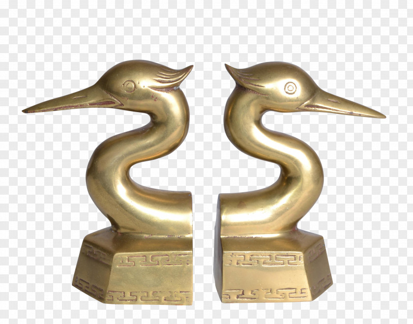 Brass Bronze Heron 01504 Statue PNG