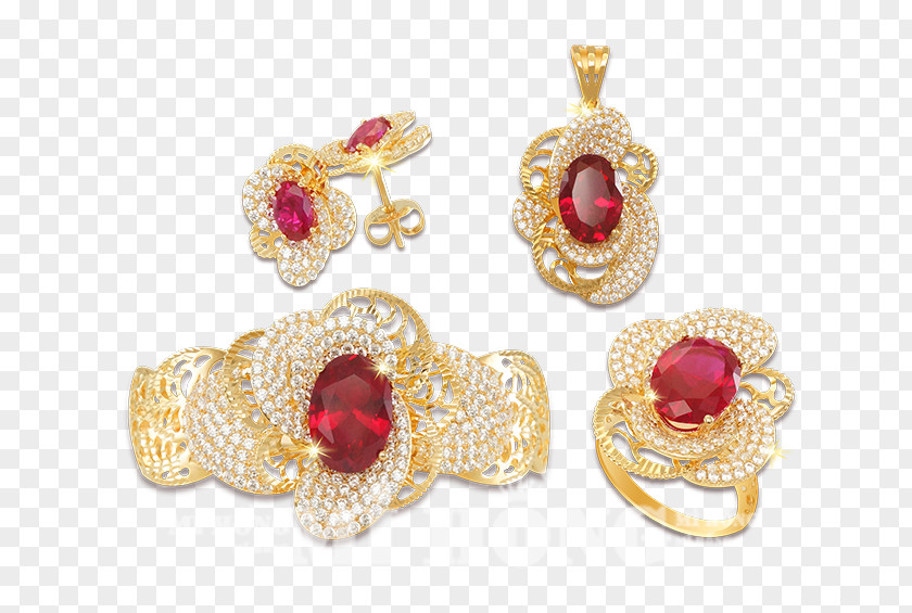 Jewellery Body Ruby Earring Locket PNG