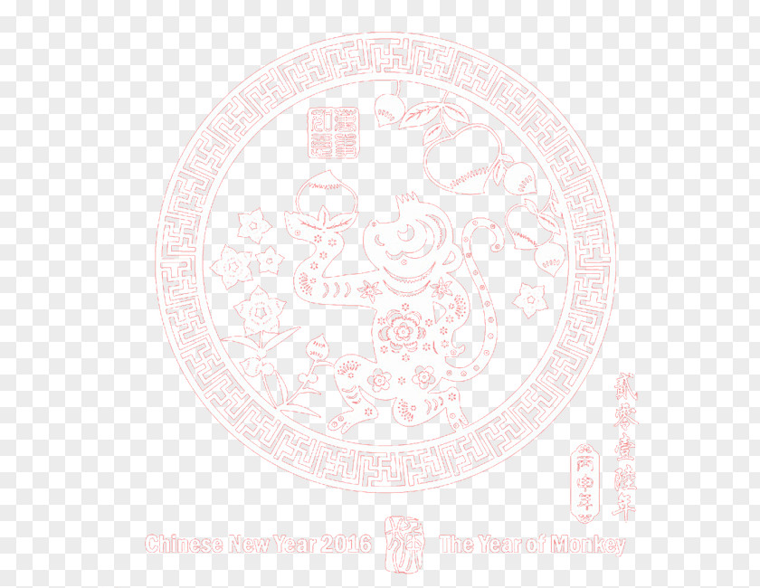 Year Of The Monkey Circle Pattern PNG