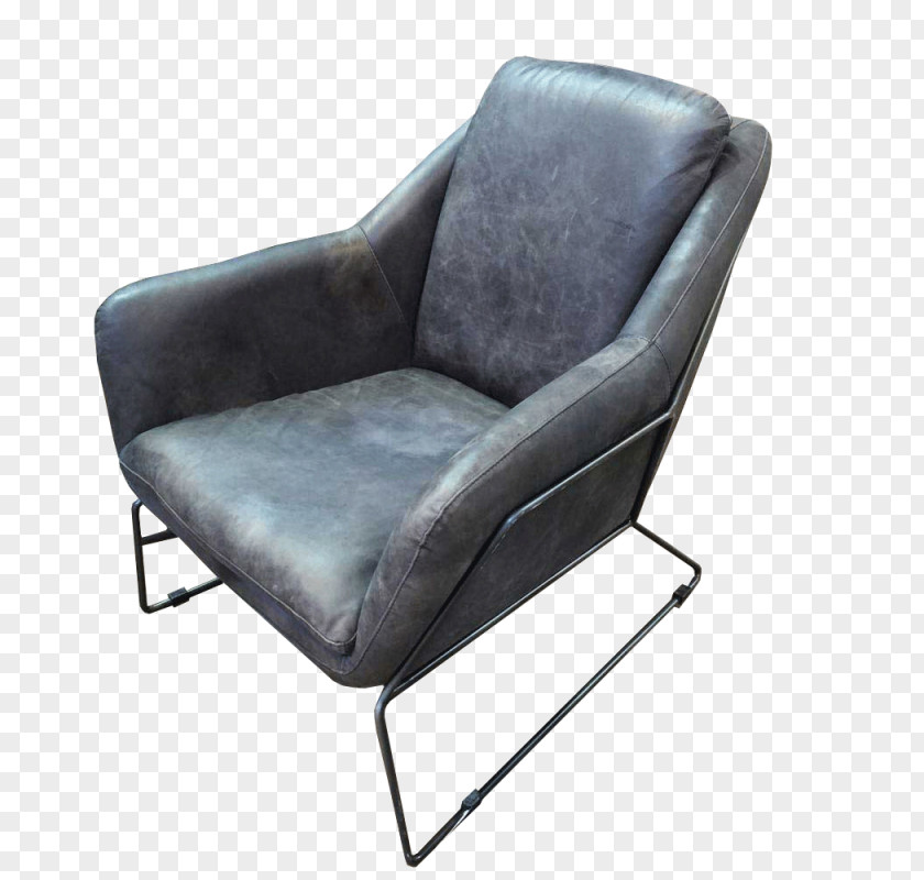Cushion Chair Club Leather Metal Design PNG