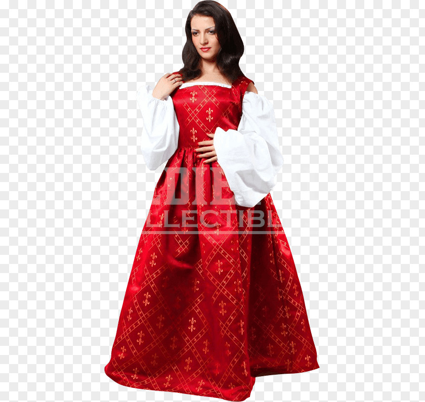 Dress Gown Renaissance Middle Ages Costume PNG