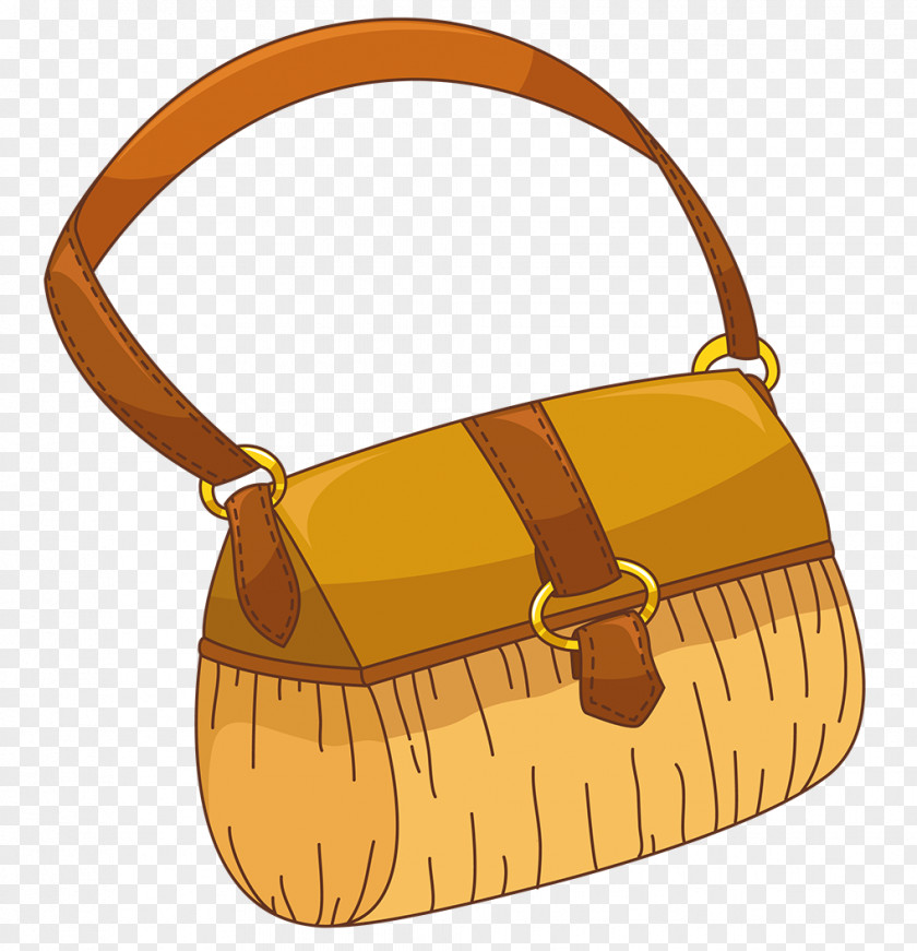 Hand-painted Women's Cosmetics Handbags Handbag Cartoon PNG