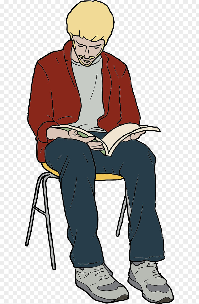Reading Cartoon Sitting Clip Art PNG