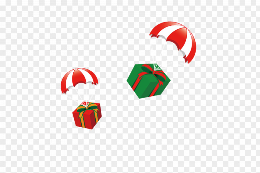 Red And White Parachute Gift Icon PNG