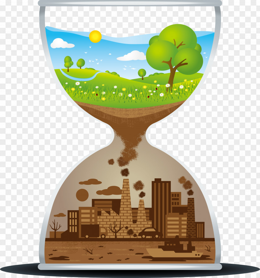 Creative Ecological Pollution Hourglass Ecology PNG