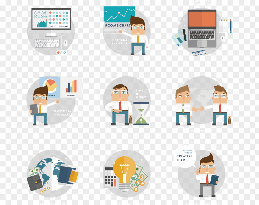 Vector Business Work Elements PNG