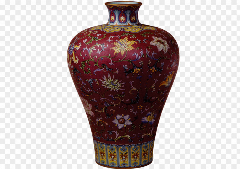 Ancient Red Vase Chinoiserie Porcelain Download PNG