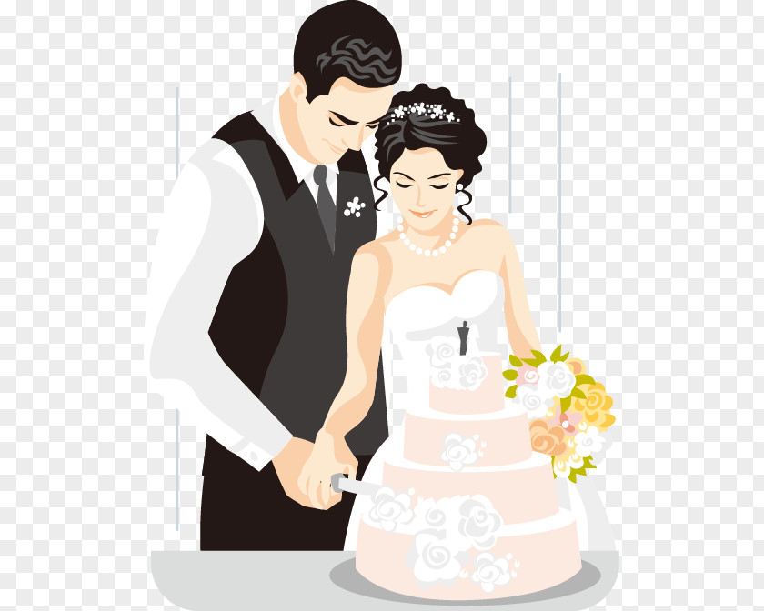 The Bride And Groom Hand-drawn Cartoon Pattern Videography Photography PNG