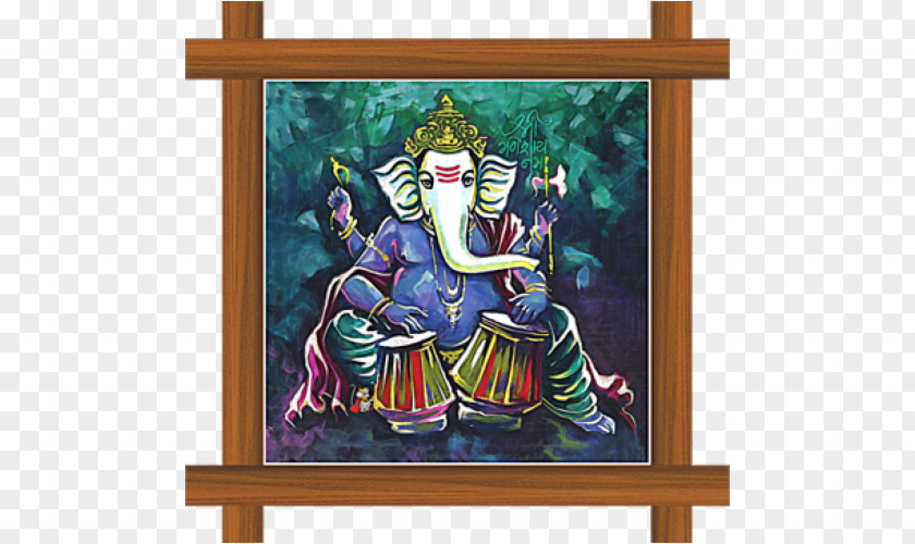 Ganesha Mahadeva Lakshmi Krishna Painting PNG