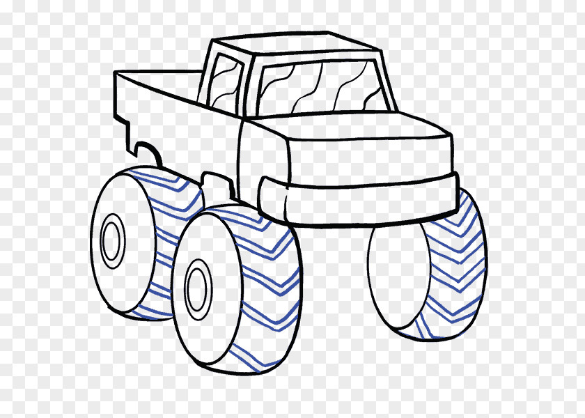 Pickup Truck Car Monster Drawing PNG
