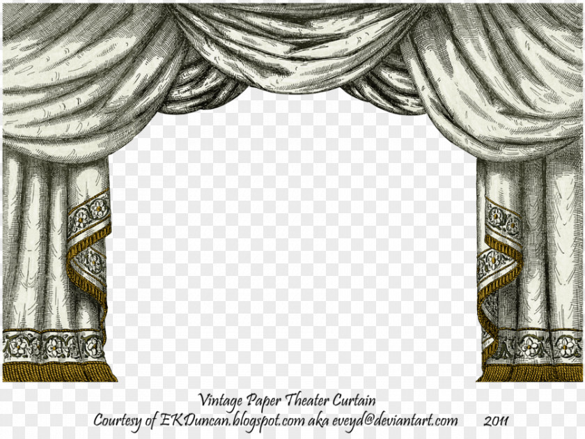 Silver Curtain Grand Guignol Paper Toy Theater Theatre PNG