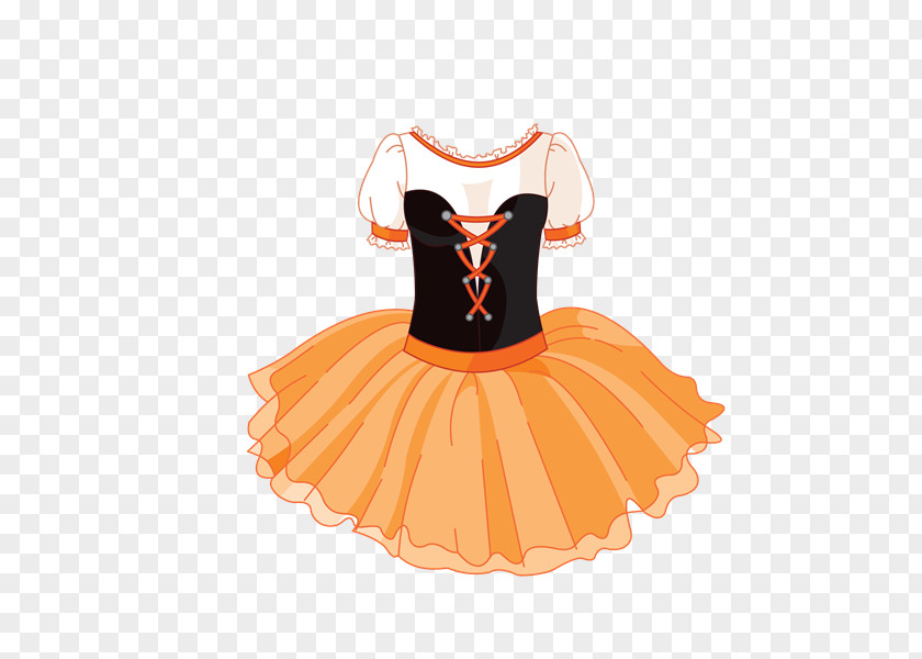 Trajes Skirt Clothing Tutu Orange Dress PNG