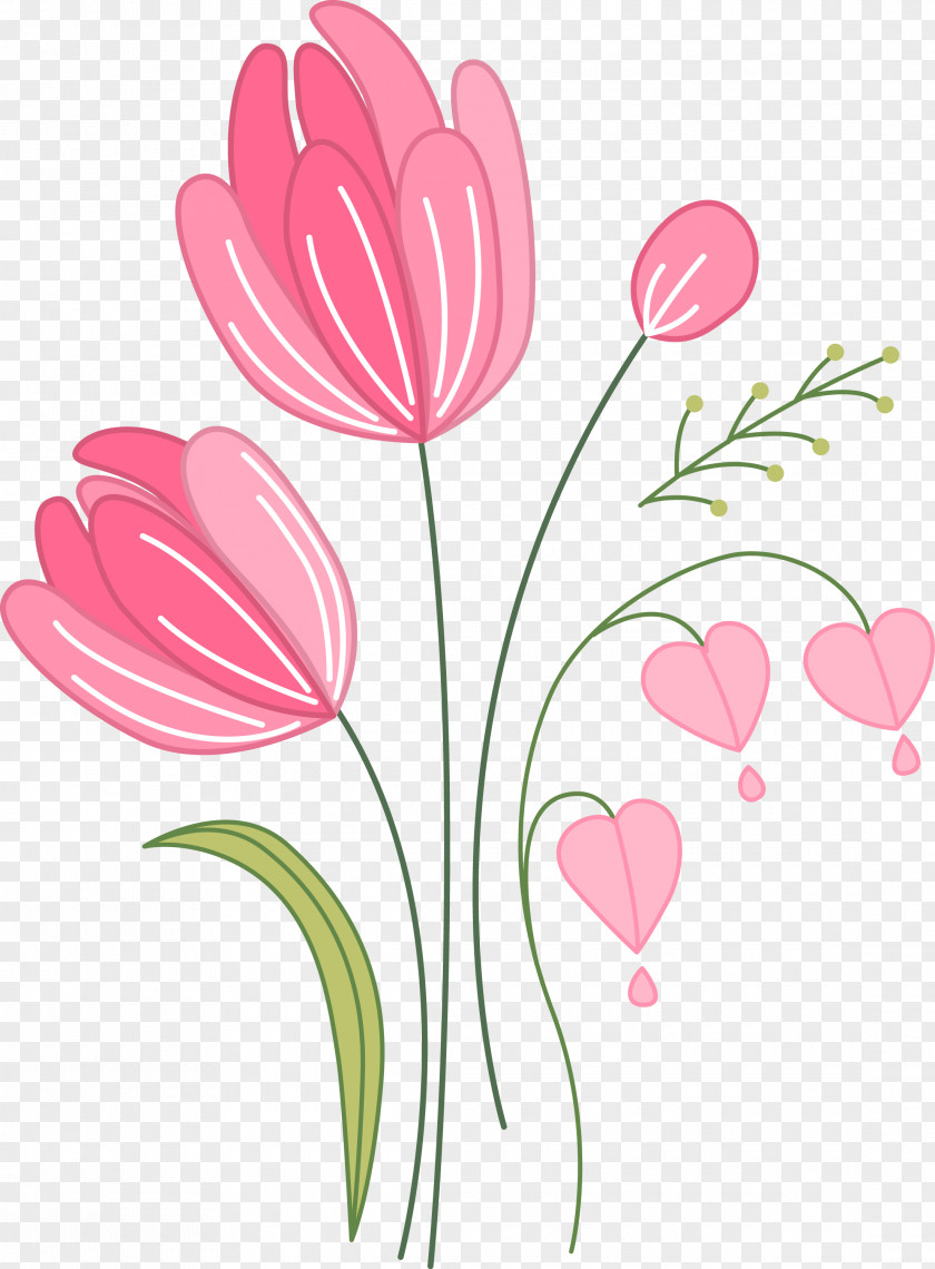 Vector Pink Tulips Tulip Euclidean Computer File PNG