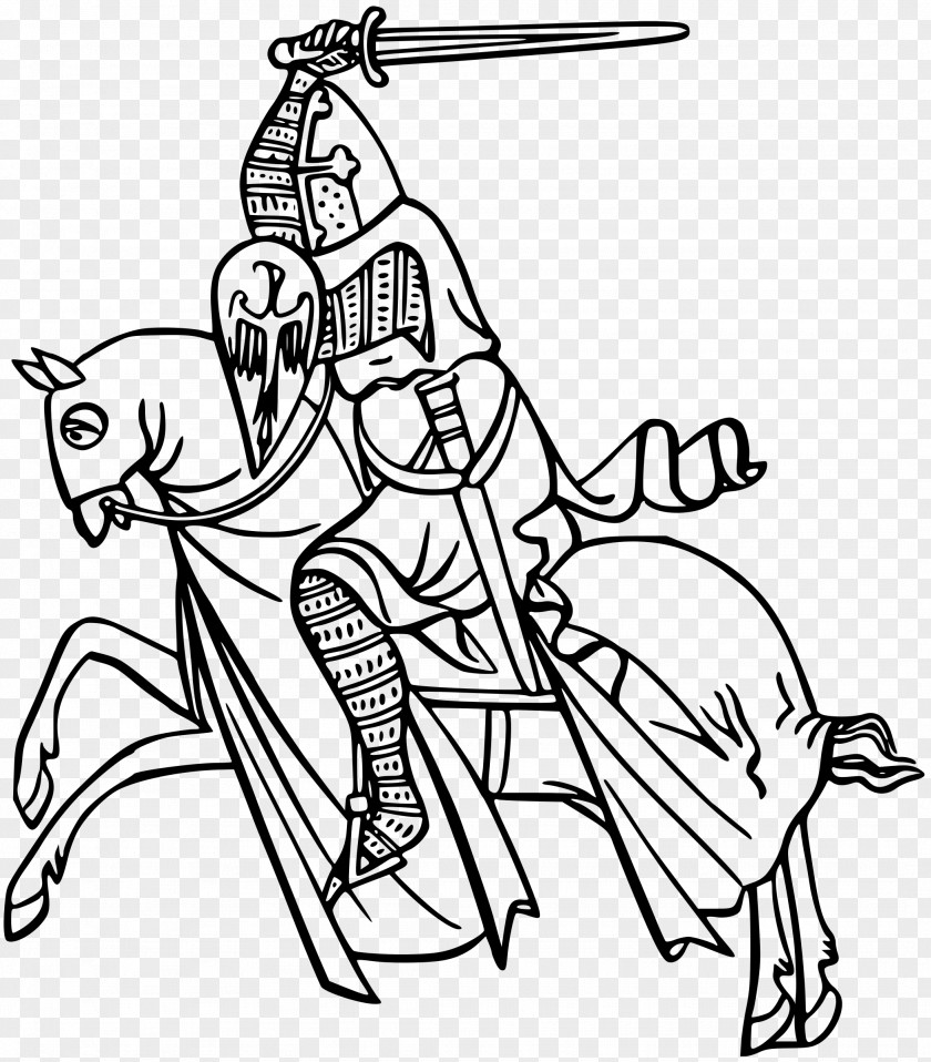 Knight Coloring Book Drawing Title PNG