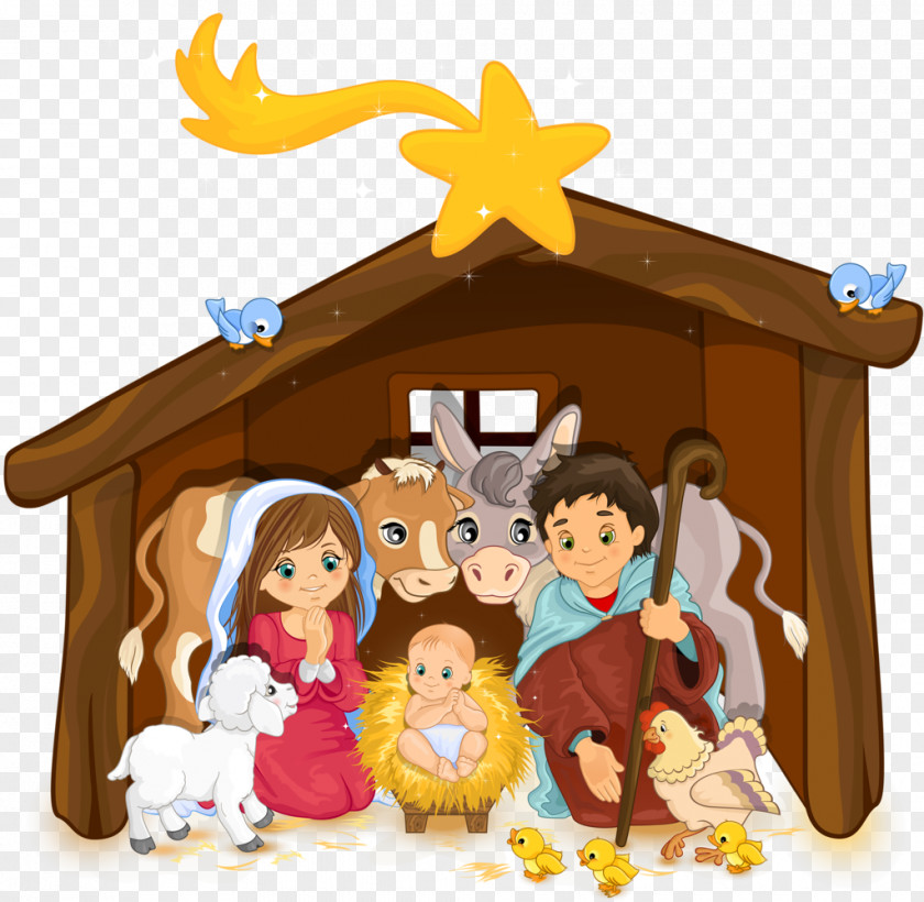 Nativity Vector Holy Family Scene Christmas Of Jesus Clip Art PNG