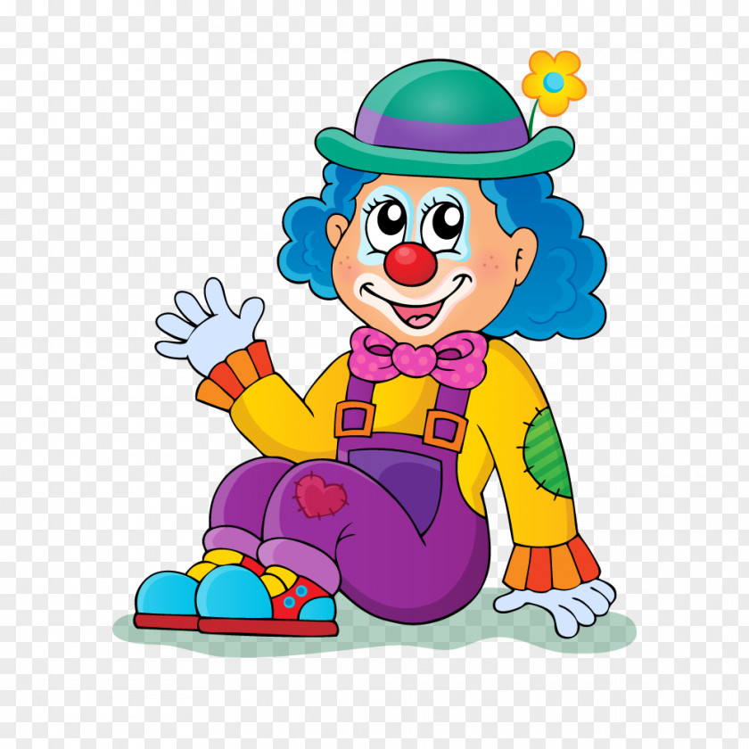 Sitting Cartoon Clown Illustration PNG