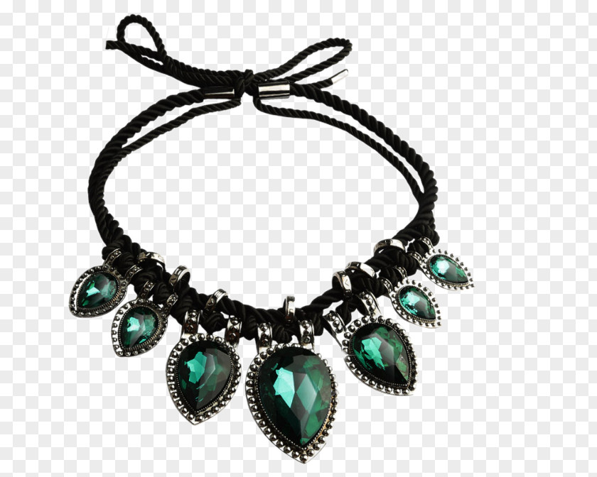 Exaggerated Retro Green Glass Crystal Necklace Jewellery Quartz PNG