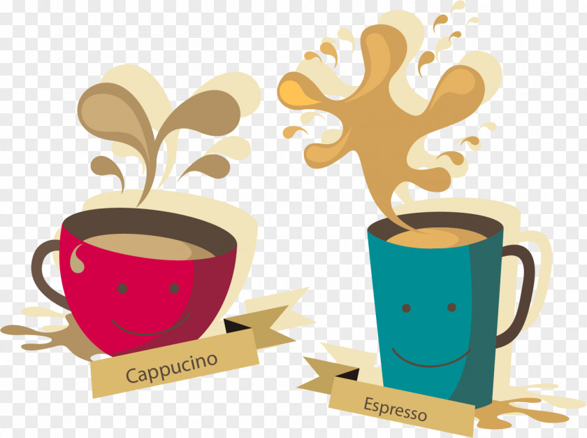 Vector Painted Cup Of Coffee White Espresso Tea Cappuccino PNG