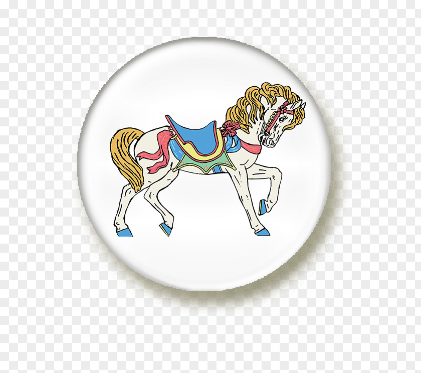 Cartoon Horse Round Button Push-button Download PNG