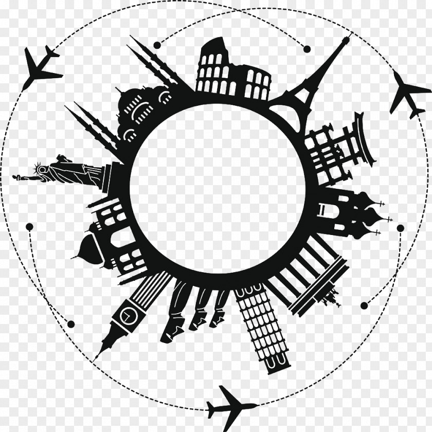 Global Icon Travel Landmark Drawing Illustration PNG