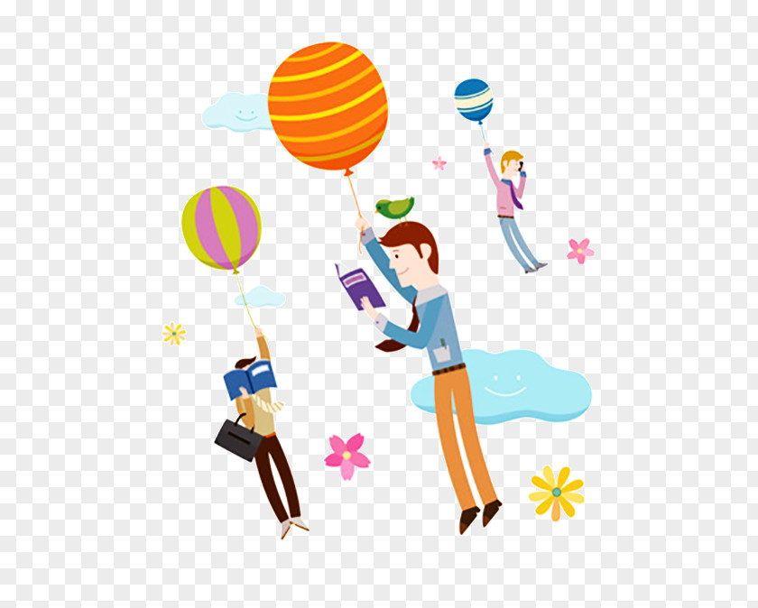 Holding Balloons Reading Balloon Royalty-free Illustration PNG