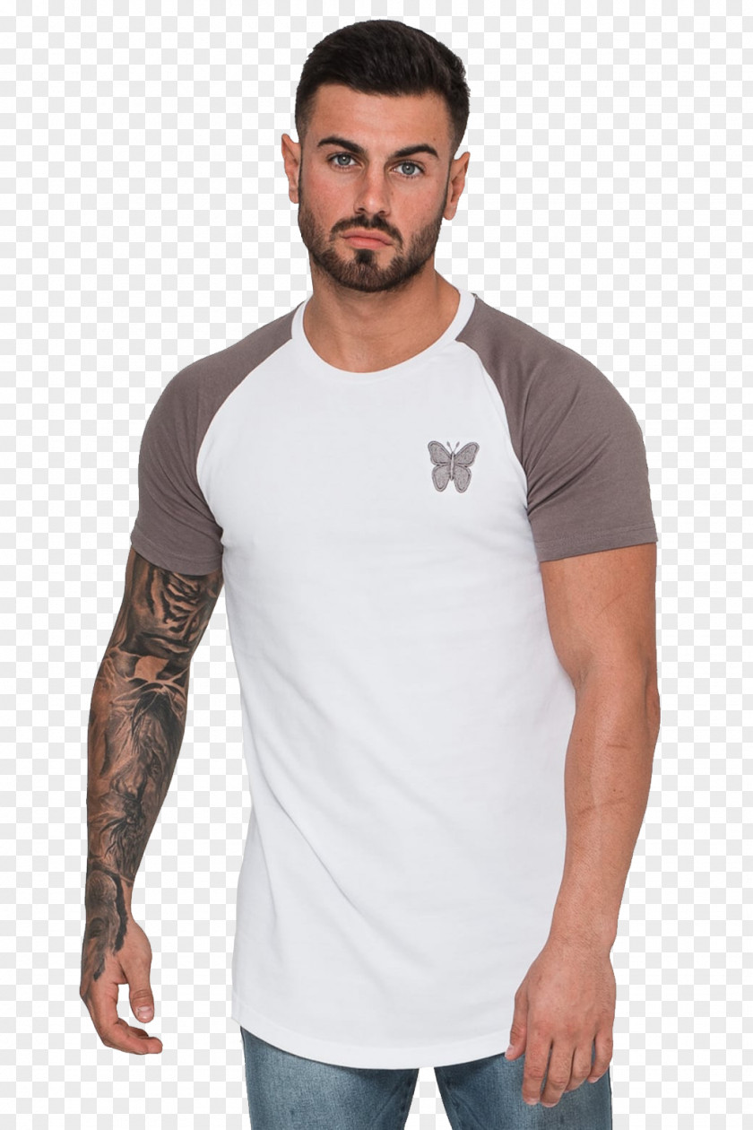 T-shirt White Raglan Sleeve PNG