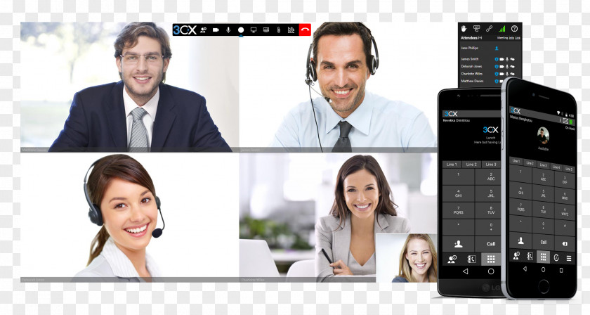 Attend A Meeting 3CX Phone System Web Conferencing Business Telephone Teleseminars WebRTC PNG