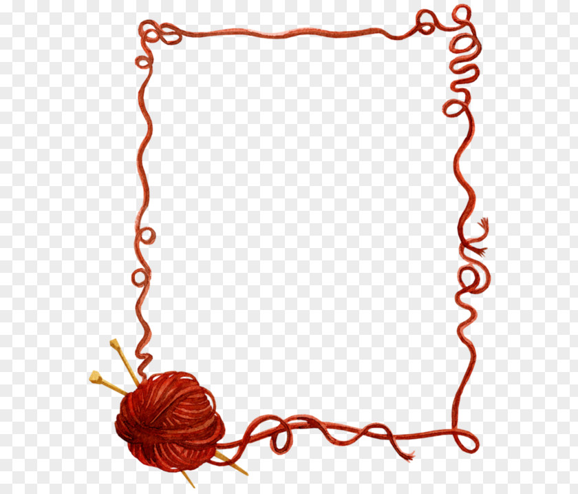 Creative Ball Of Yarn Border Knitting Download Clip Art PNG