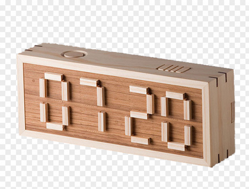 Creative Wood Watch Table Alarm Clocks Digital Clock PNG