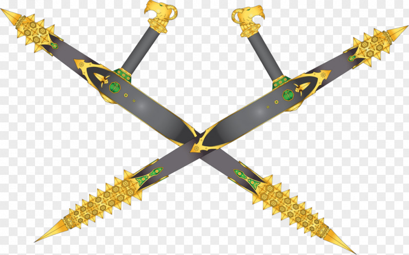 Goat Horns Sword Ranged Weapon Line PNG