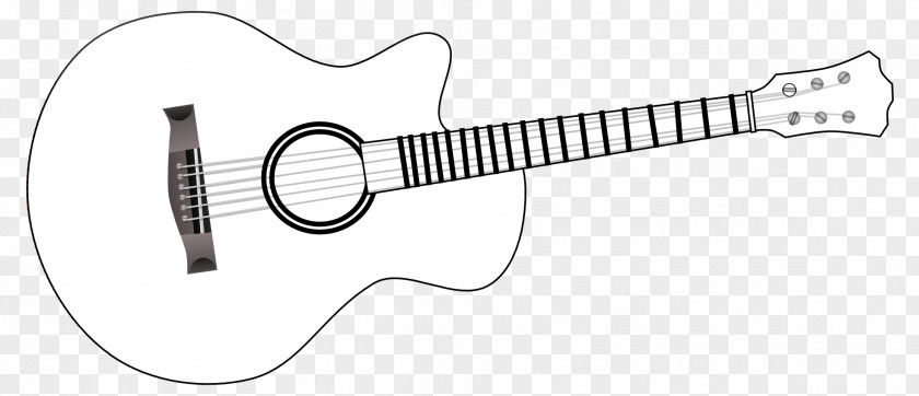 Guitar Black Cliparts Electric And White Line Art Clip PNG