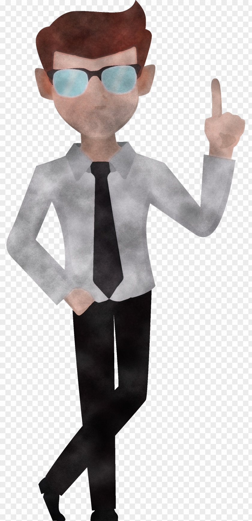 Hand Figurine Cartoon Standing Male Suit Costume PNG