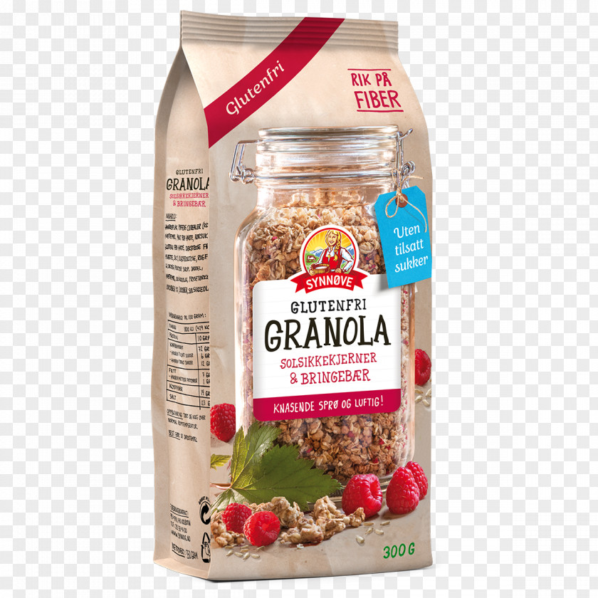 Raspberry Muesli Breakfast Cereal Granola Gluten Synnøve PNG