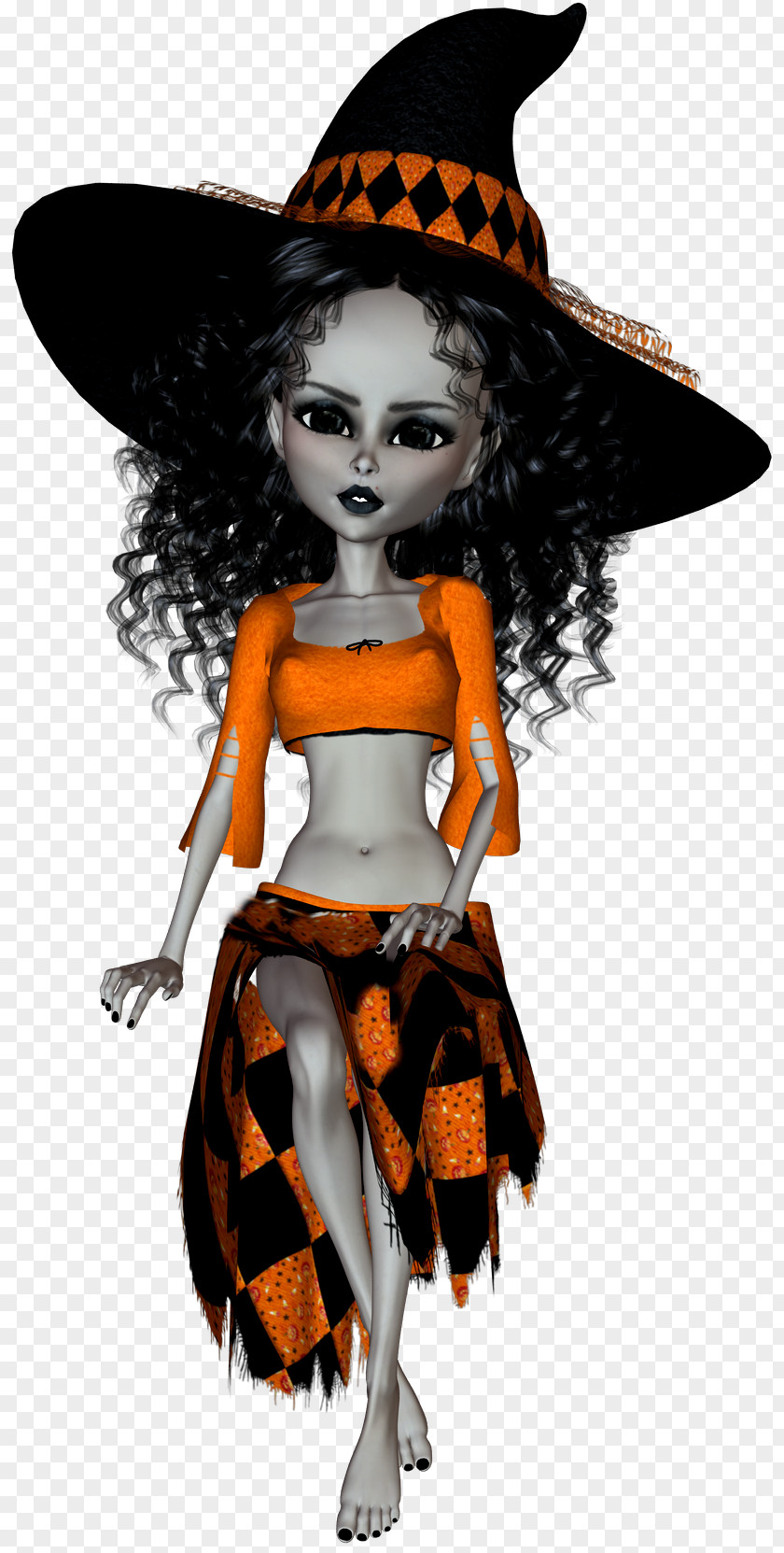 Witch Costume Headgear Doll PNG
