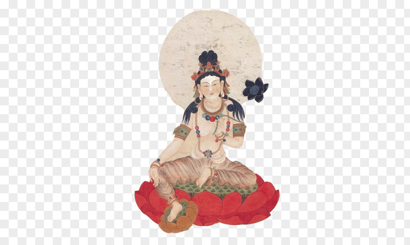 Buddha Sitting On A Lotus Stock Image Dunhuang Guanyin Painting Art Painter PNG