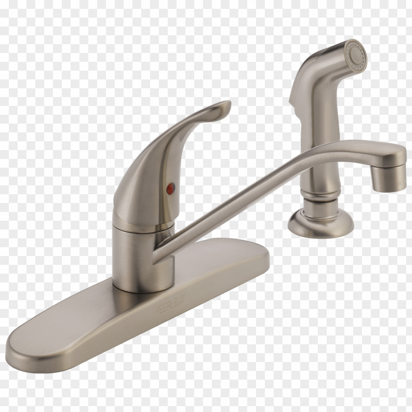 Kitchen Tap Sink Brushed Metal PNG